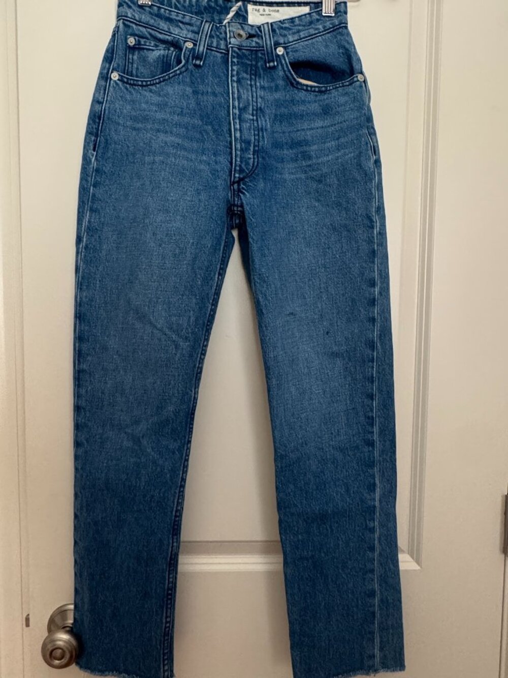 Rag & Bone Poppy Medium Wash Straight Leg Jeans Sz 23